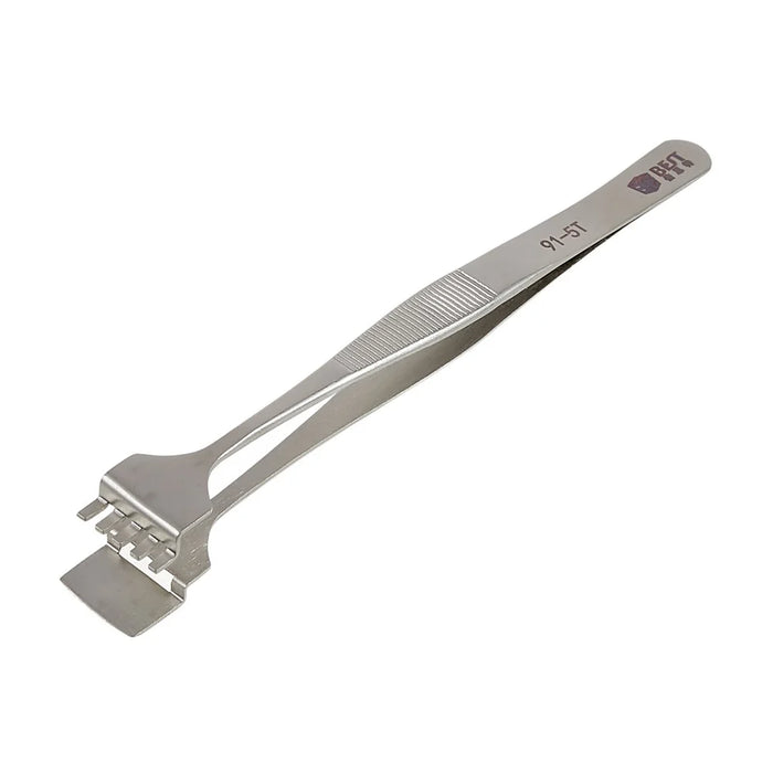 BEST BST-91-5T Anti-Static Stainless Steel Crystal Wafer Tweezers Tooth-shaped Hand Tools for BGA PCB Motherboard Phone Repair Tools - 1