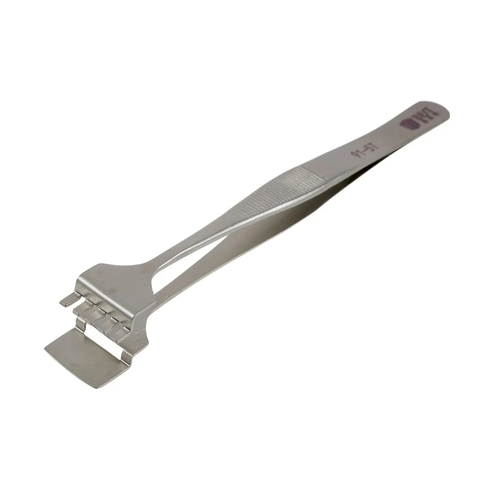 BEST BST-91-5T Anti-Static Stainless Steel Crystal Wafer Tweezers Tooth-shaped Hand Tools for BGA PCB Motherboard Phone Repair Tools - 2