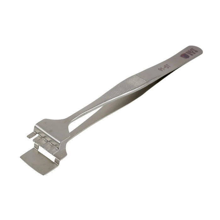 BEST BST-91-5T Anti-Static Stainless Steel Crystal Wafer Tweezers Tooth-shaped Hand Tools for BGA PCB Motherboard Phone Repair Tools - 2