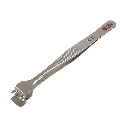 BEST BST-91-4T 1.2cm Tooth-shaped Crystal Wafer Tweezers Stainless Steel Maintenance Repair Tool Anti-Static Model Making Tool - 1