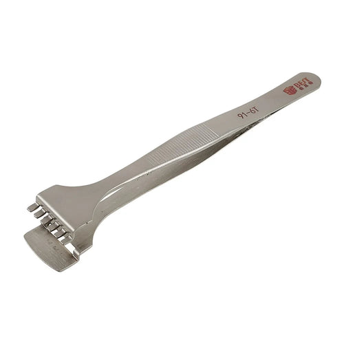BEST BST-91-6T 2cm Tooth-shaped Anti-static Stainless Steel Crystal Wafer Tweezers Maintenance Tool Wafer Tip - 1