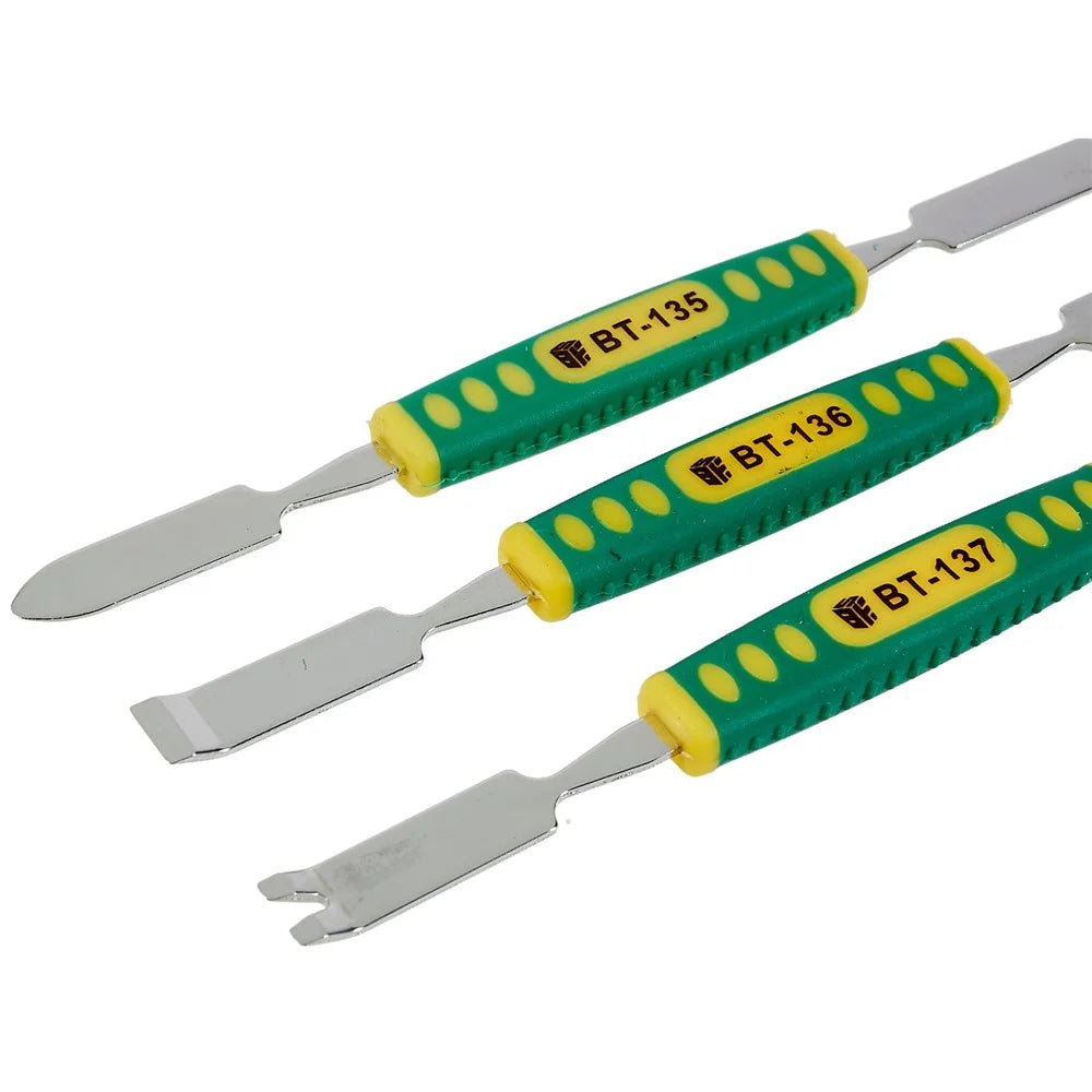 BEST 3Pcs / Set Metal Crowbar Phone Laptop Tablet Screen Opening Glue Removal Pry Tools with Plastic Handle - 2