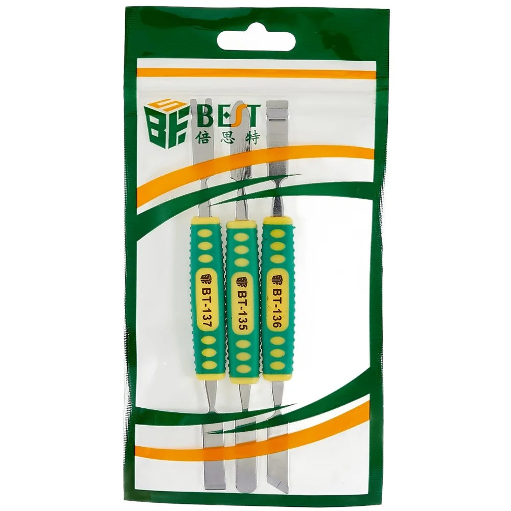 BEST 3Pcs / Set Metal Crowbar Phone Laptop Tablet Screen Opening Glue Removal Pry Tools with Plastic Handle - 5