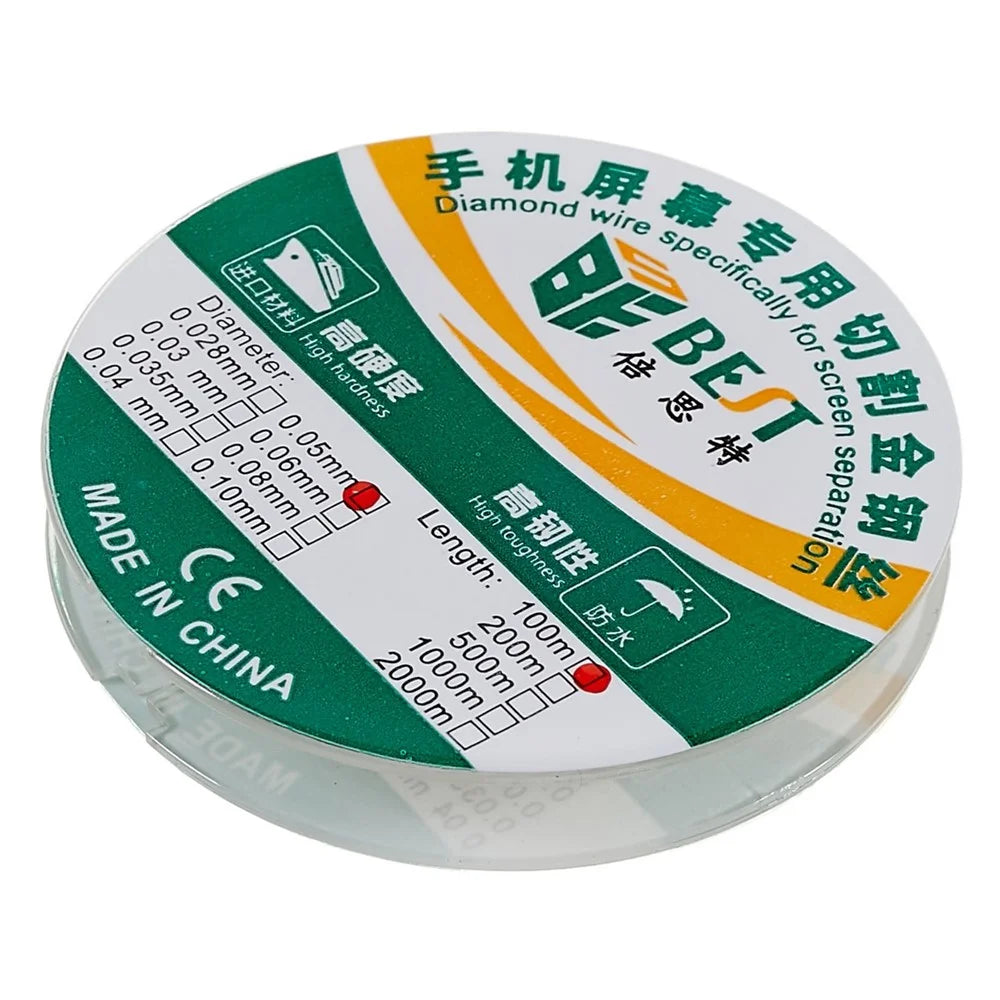BEST 0.05mm 100 Meters Cutting Line Cutting Wire for Separating Cell Phone Screen Tablet Front Glass LCD - 2