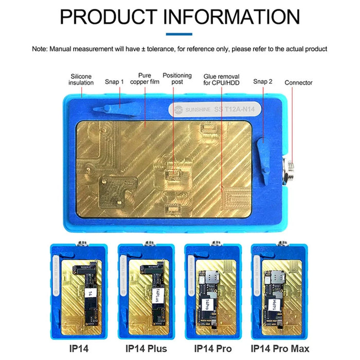 SUNSHINE SS T12A-N14 Motherboard Layering Heating Table for iPhone 14 / 14 Plus / 14 Pro / 14 Pro Max 4-in-1 Motherboard Repair Heating System Preheating Welding Platform - 7