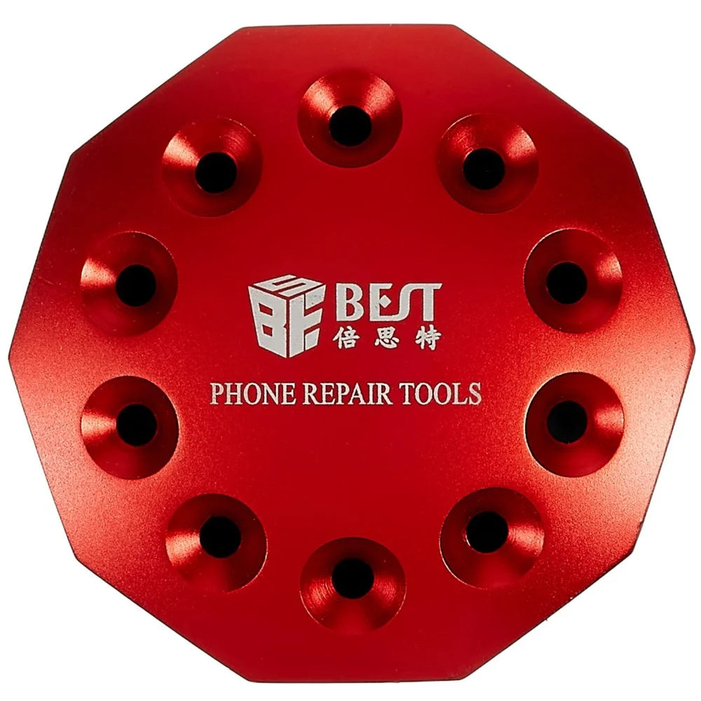 BEST BST-10S 10 Holes Screwdriver Tweezers Storage Rack Repair Tool Aluminum Alloy Rotating Storage Base - 2