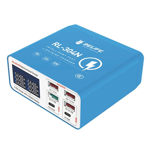 RELIFE RL-304N Smart Multiports USB Charger Station with LCD Display 6 Ports Fast Charging Station Hub - 1
