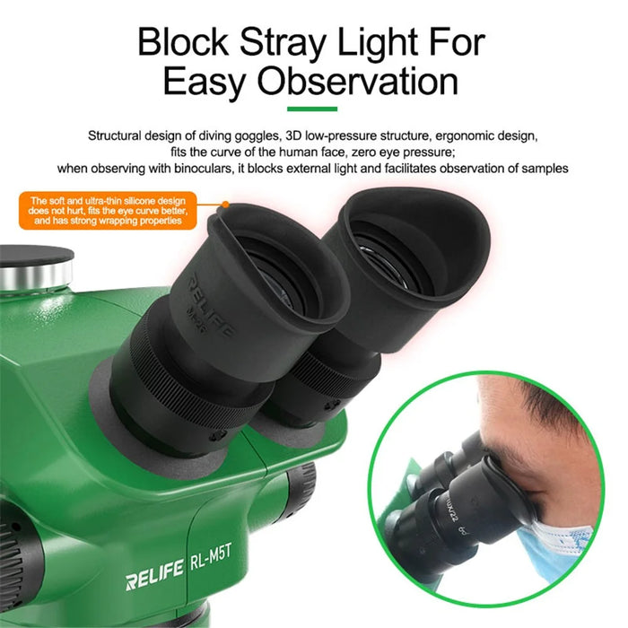 RELIFE M-26 2Pcs Microscope Soft Silicone Eyepiece Cover Guards Strong Shading Eyecup - 4