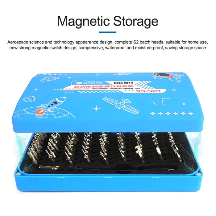 SUNSHINE SS-5121 66-in-1 Precision Screwdriver Set 64 Bits Magnetic Driver Kit Professional Electronics Repair Tool - 3