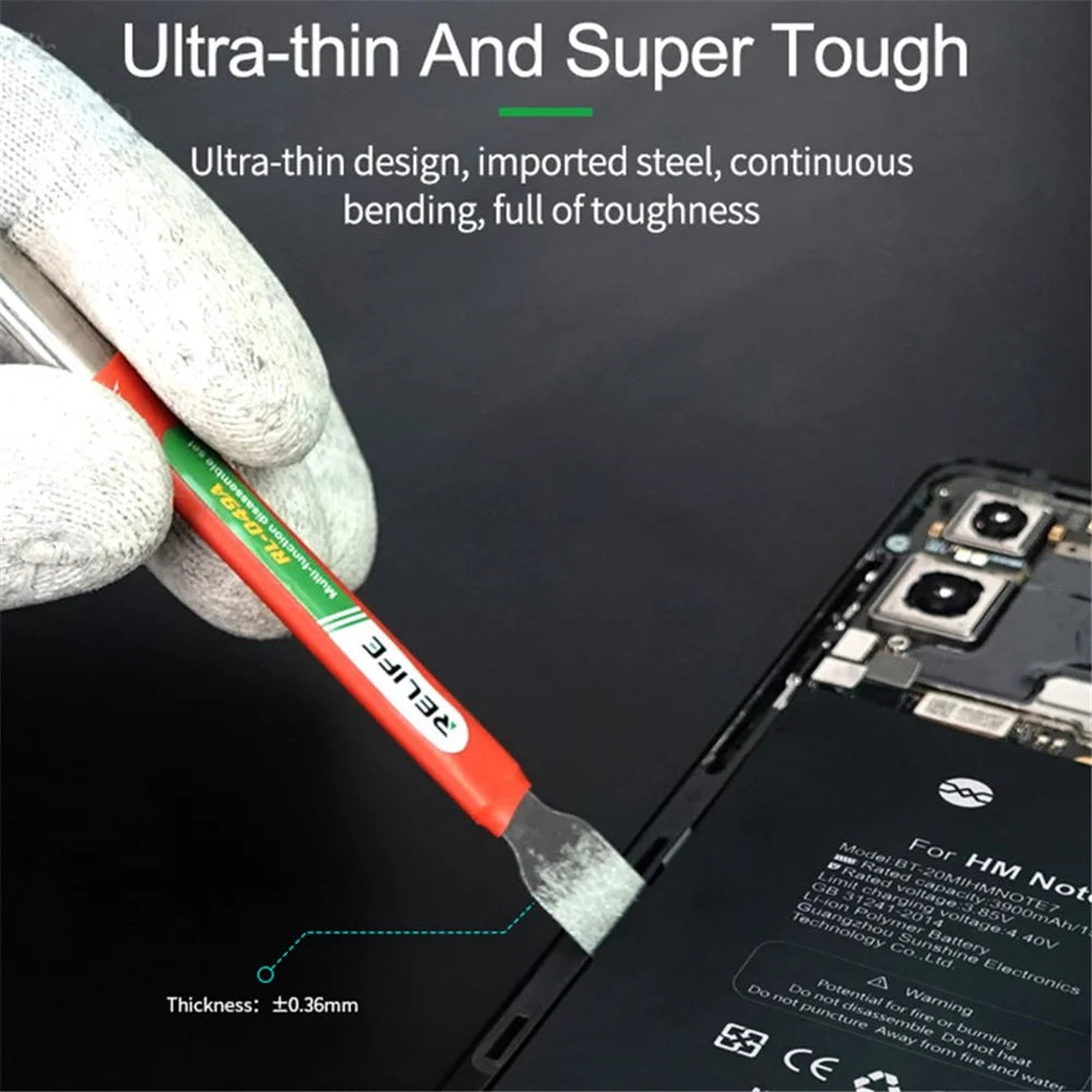 RELIFE RL-049A Mobile Phone Repairing Battery Glue Removal Glass Back Cover Teardown Disassembly Tools Set - 5