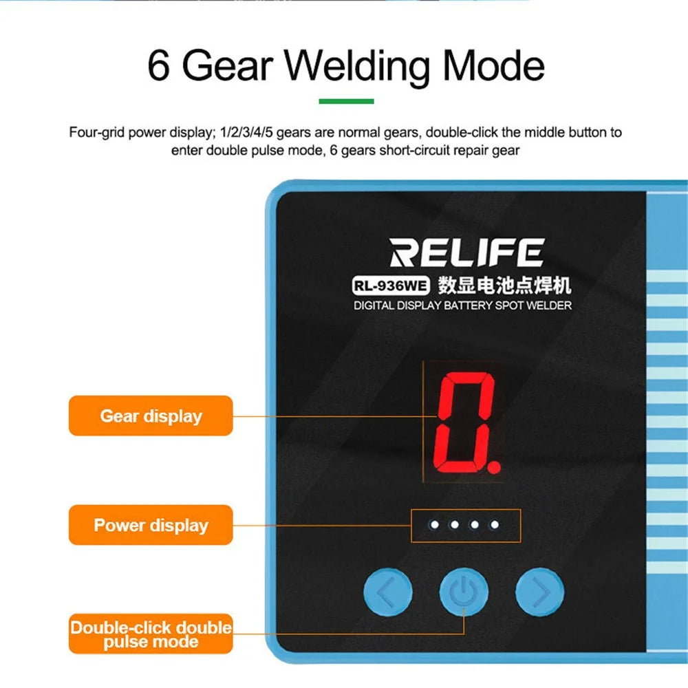 RELIFE RL-936WE Battery Mini Spot Welder Portable Mini Spot 6 Gear Adjustable Handheld DIY Spot Welding Tool with Nickle Sheet - 5