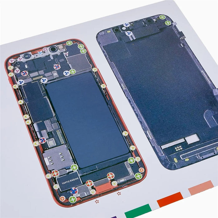 KAIGEXIN Magnetic Screw Mat for iPhone 12 mini 5.4 inch Working Mat Cell Phone Disassembling Auxiliary Tool - 4