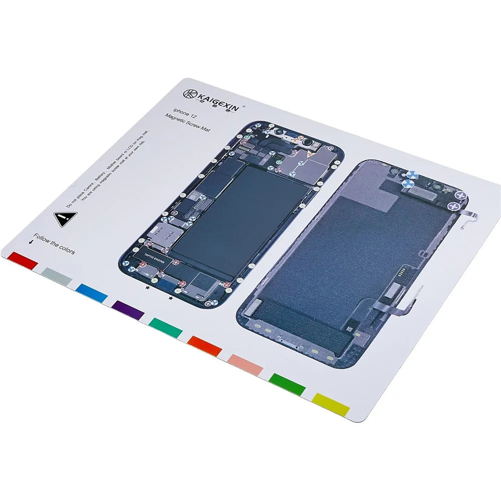 KAIGEXIN Magnetic Screw Mat for iPhone 12 6.1 inch Working Pad Cell Phone Repair Auxiliary Tool - 2