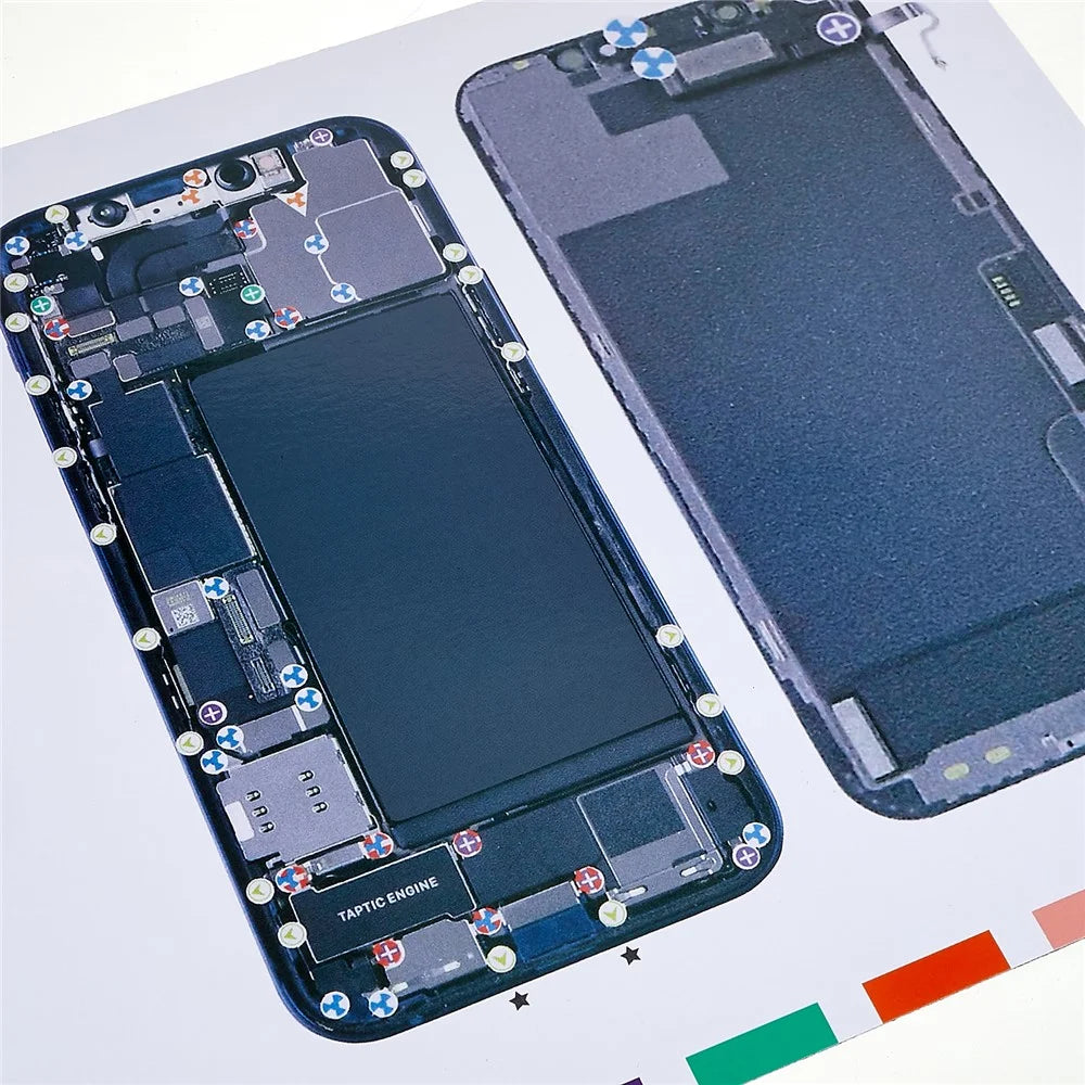 KAIGEXIN Magnetic Screw Mat for iPhone 12 6.1 inch Working Pad Cell Phone Repair Auxiliary Tool - 4