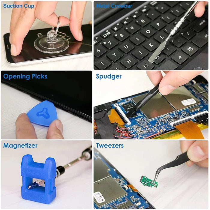 120 Bits Cellphone Repair Tool Kit for iPhone, iPad, Camera Precision Screwdriver Set - 5