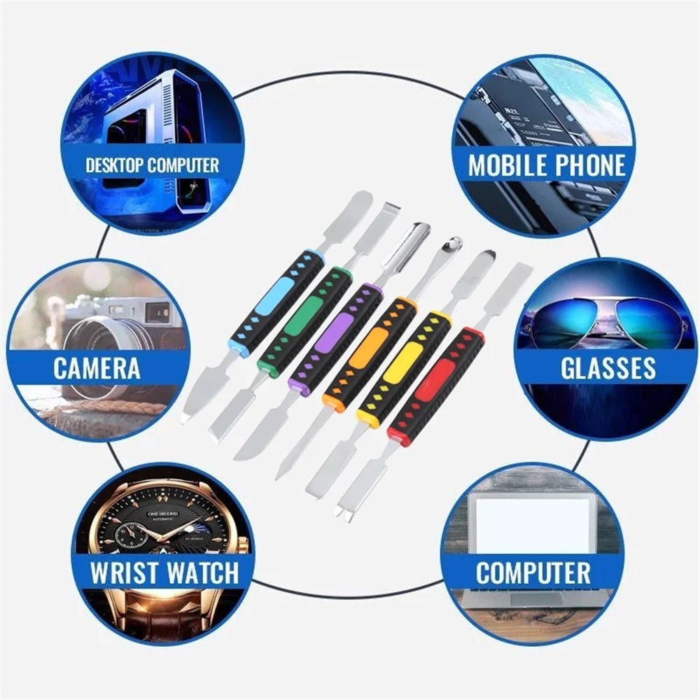 6Pcs / Set Metal Crowbar Phone Laptop Tablet Screen Opening Glue Removal Pry Tools Kit - 3