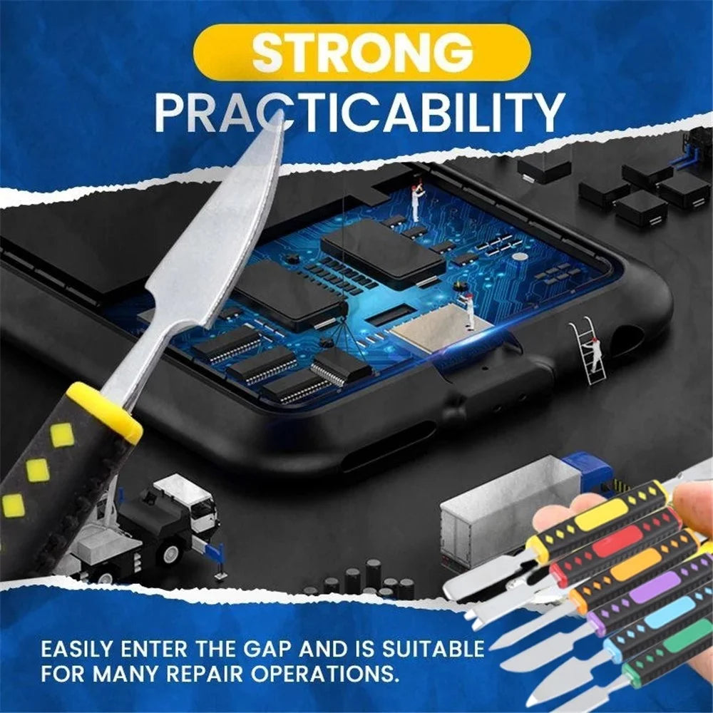 6Pcs / Set Metal Crowbar Phone Laptop Tablet Screen Opening Glue Removal Pry Tools Kit - 5