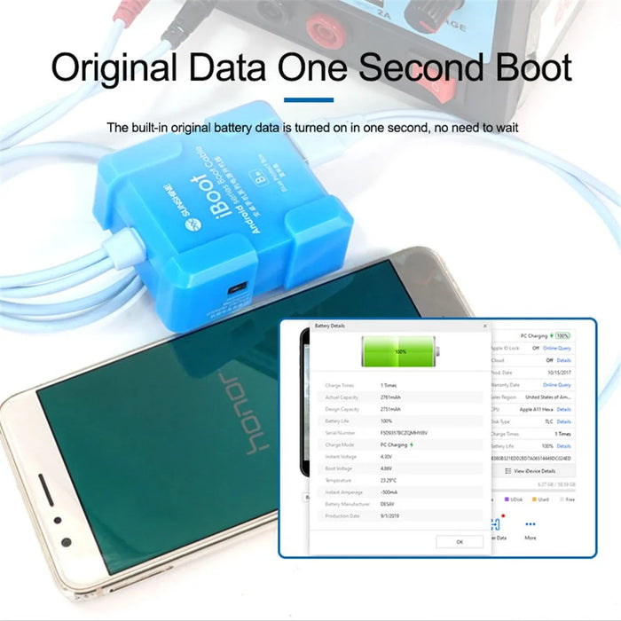 SUNSHINE iBoot B Android Mobile Phone Power Cord Anti-burn Phone Boot Cable - 4