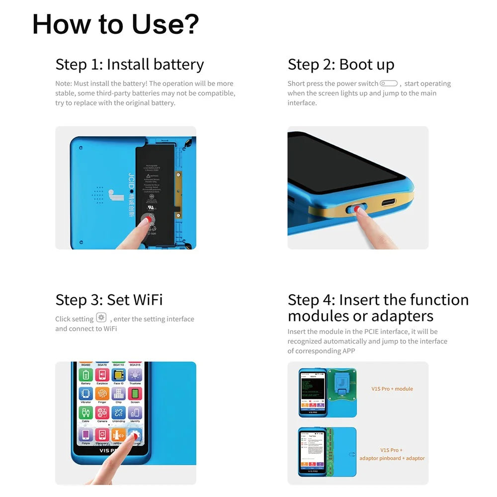 JC V1S Pro Programmer for Phone Screen Face ID Battery Nano Read Repair Multifunctional Programmer - 5