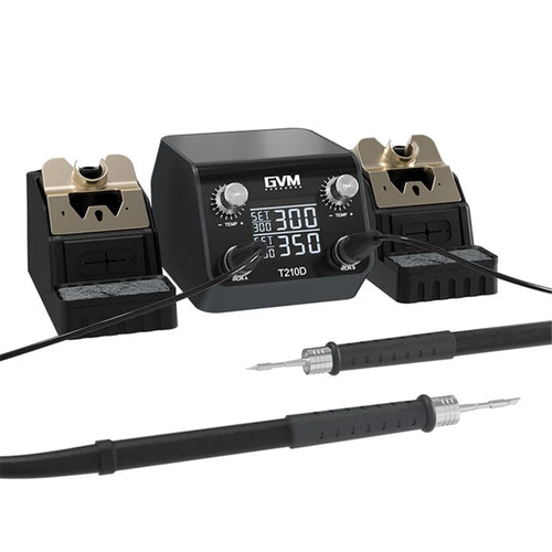 GVM T210D Double Welding Station Smart Sensor Sleep Thermostatic Digital Display Nano Soldering Station 110V / 220V - US Plug - 1