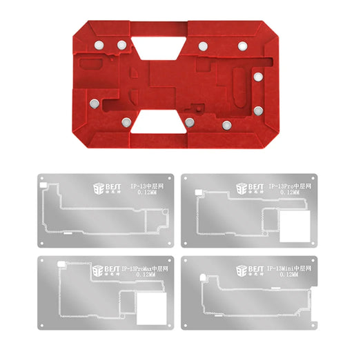 BEST BST-082 For iPhone 13 Series CPU Soldering Reballing Stencil Cell Phone Magnetic Tinning Plate - 1