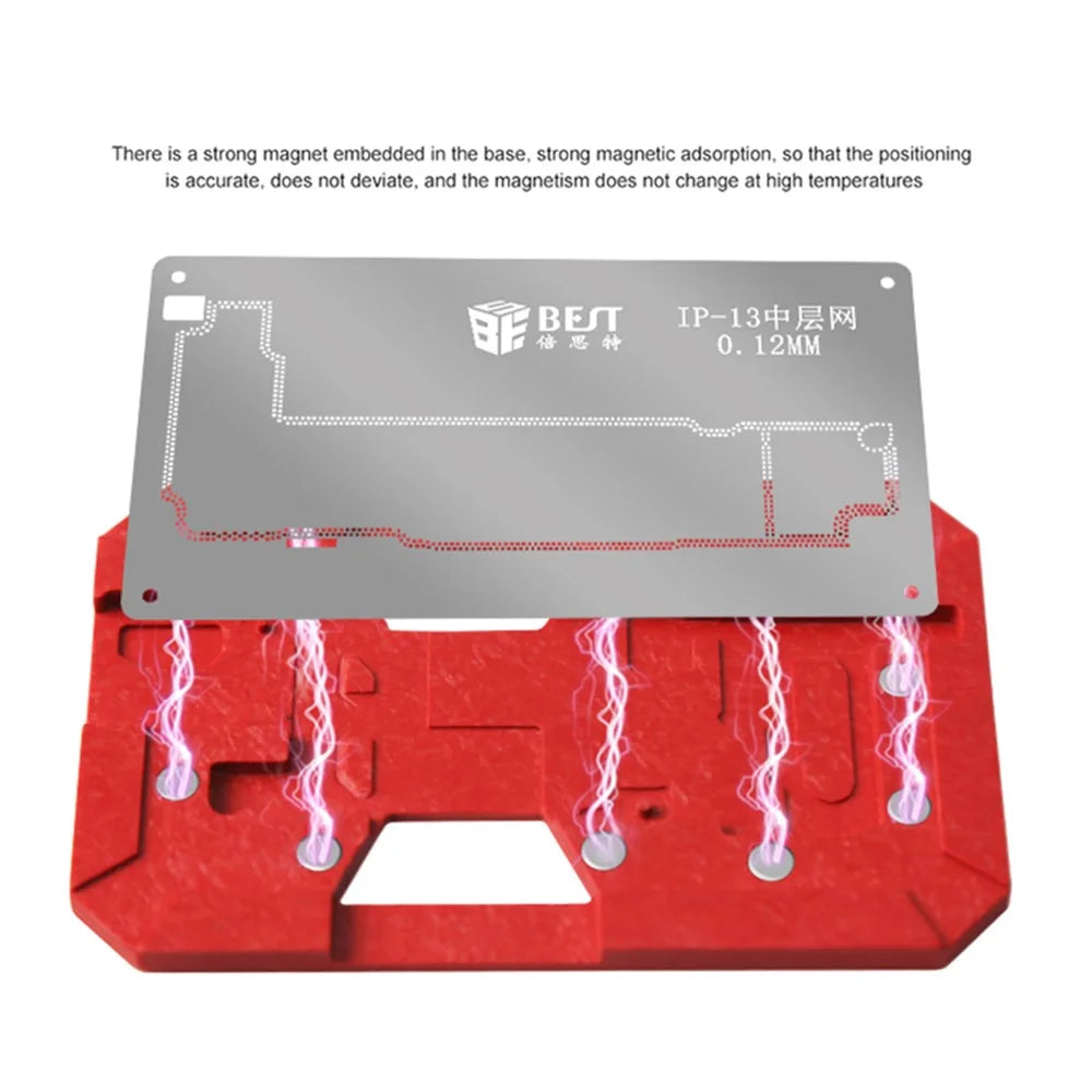 BEST BST-082 For iPhone 13 Series CPU Soldering Reballing Stencil Cell Phone Magnetic Tinning Plate - 2