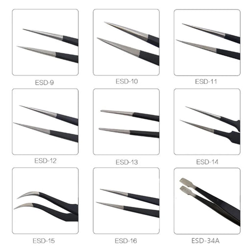 BEST 9Pcs Precision Tweezers Set Anti-Slip Metal Tweezers Kit Multi-Standard Tweezers for Lab, Electronics, Jewelry - 2