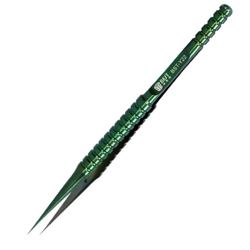 BEST BST-Y22 Titanium Alloy Fine Tip Straight Tweezers Electronic Device Repair Tool - 1