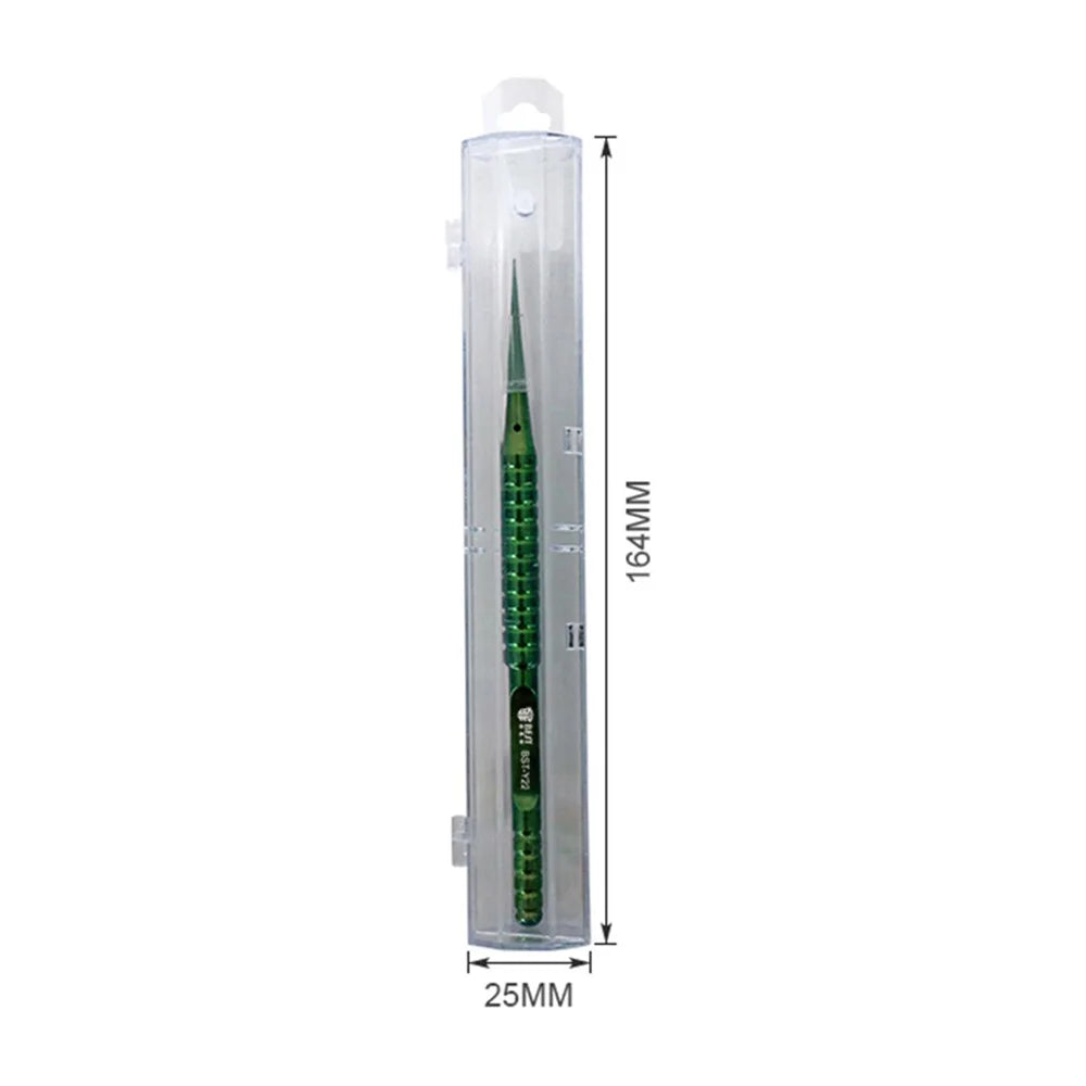 BEST BST-Y22 Titanium Alloy Fine Tip Straight Tweezers Electronic Device Repair Tool - 7