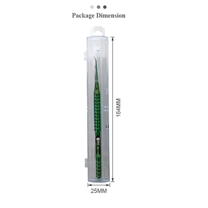 BEST BST-Y23 Titanium Alloy Curved Fine Tip Tweezers Electronic Device Precision Repair Tool - 7