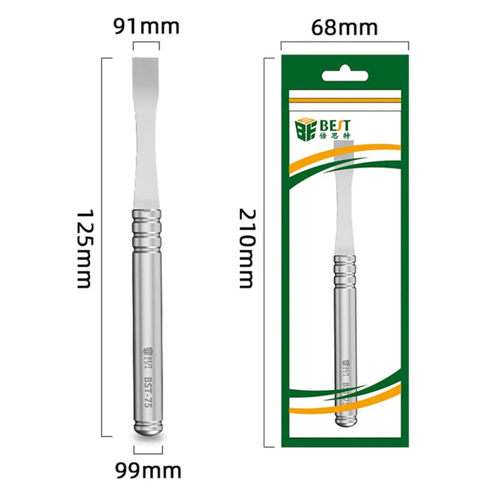 BEST BST-75 Stainless Steel Round Handle Tin Scraper Pry Bar Phone Tablet Repair Tool - 7