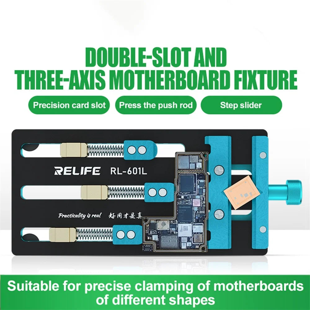 RELIFE RL-601F Universal Fixture Double-slot Three-axis PCB Removal Mainboard Welding IC Repair Clamping Tool - 2