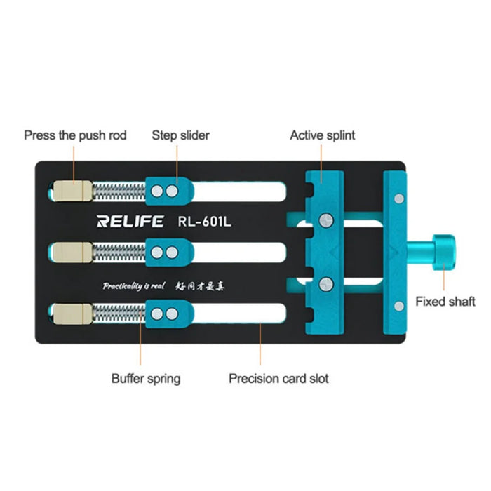 RELIFE RL-601F Universal Fixture Double-slot Three-axis PCB Removal Mainboard Welding IC Repair Clamping Tool - 7
