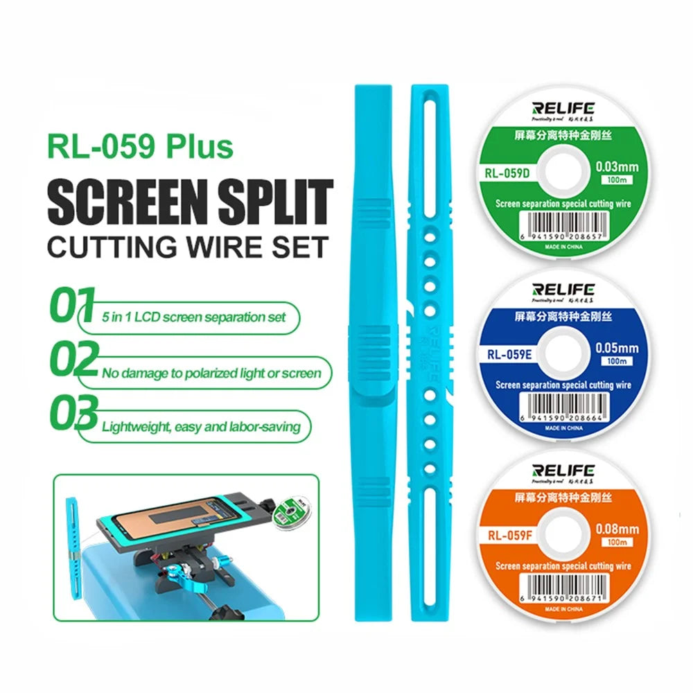 RELIFE RL-059 Plus 5 In 1 Screen Separation Cutting Wire Set Lightweight Diamond Wire Kit for LCD / OLED Screen - 2