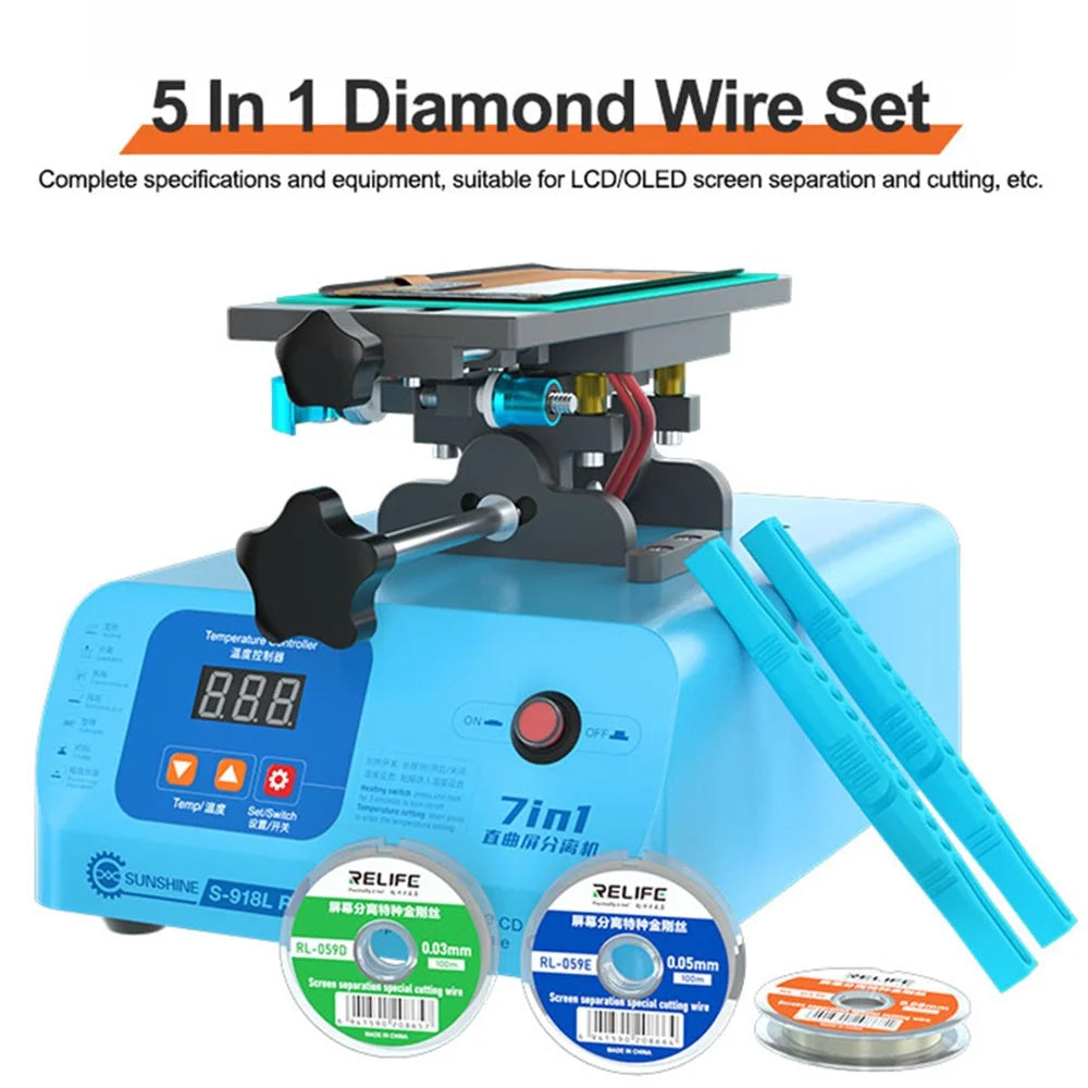 RELIFE RL-059 Plus 5 In 1 Screen Separation Cutting Wire Set Lightweight Diamond Wire Kit for LCD / OLED Screen - 7