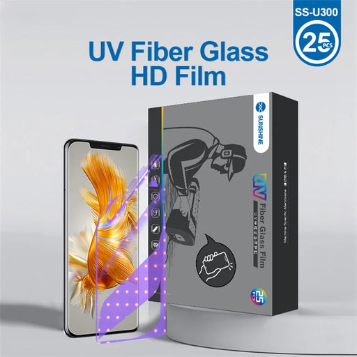 SUNSHINE SS-U300 25Pcs UV Fiber Glass Screen Protector PET Film with UV Curing Lamp (Work with SUNSHINE SS-890) - 2