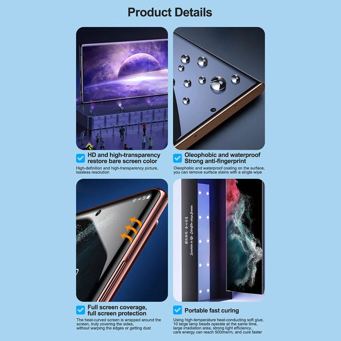 SUNSHINE SS-U300 25Pcs UV Fiber Glass Screen Protector PET Film with UV Curing Lamp (Work with SUNSHINE SS-890) - 7