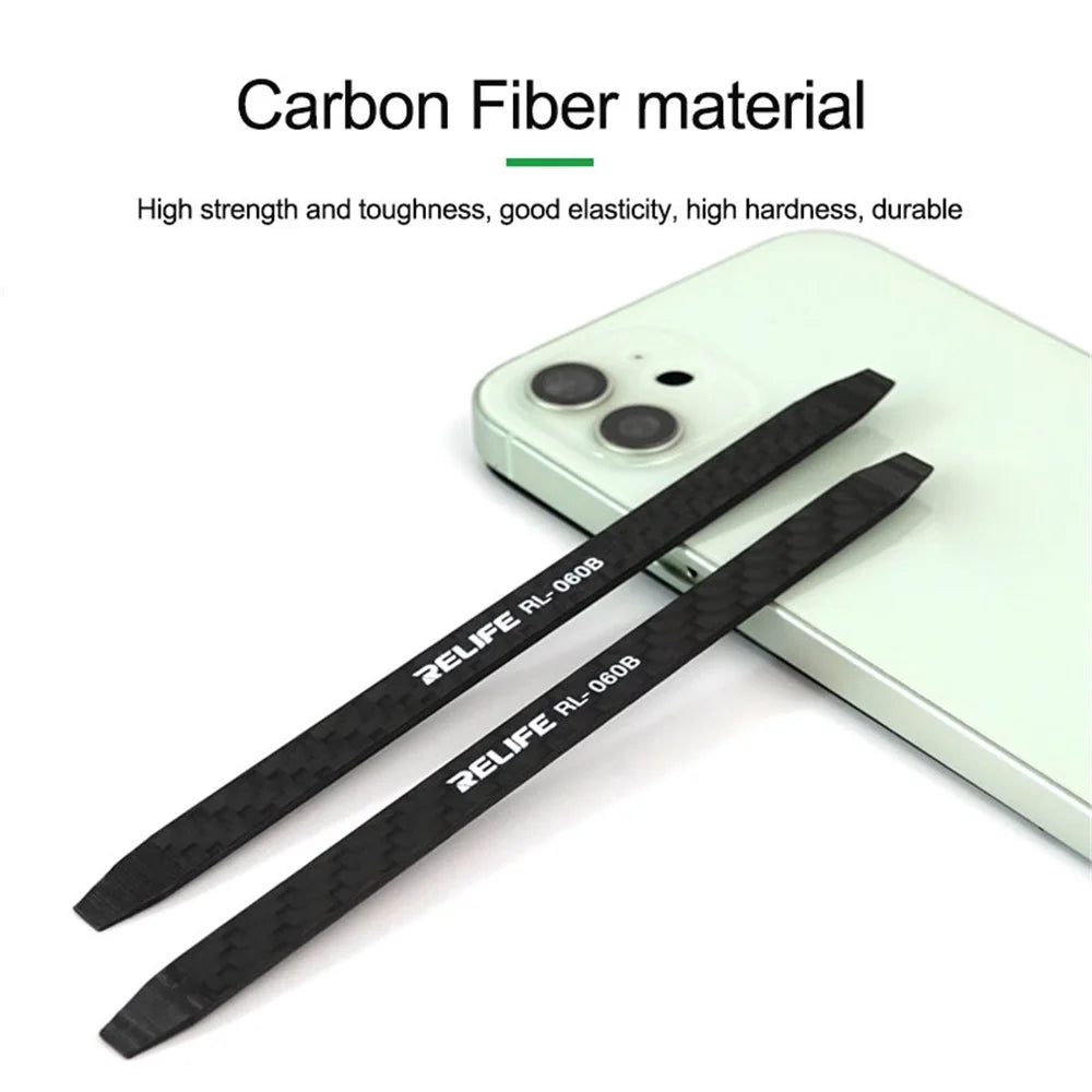 RELIFE RL-060B Carbon Fiber Non-magnetic Crowbar Tablet Phone Disassemble Pry Bar Repair Tool - 4