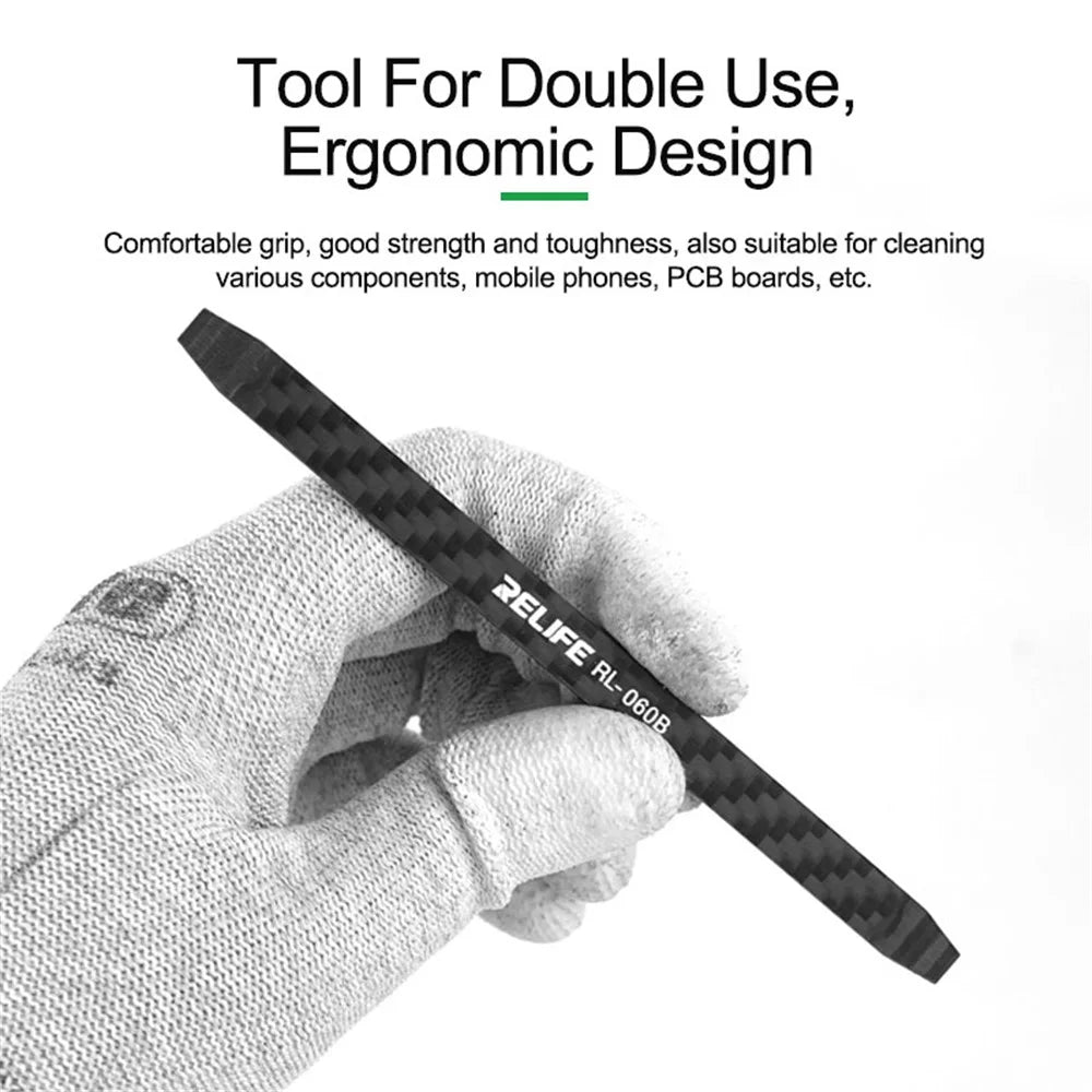RELIFE RL-060B Carbon Fiber Non-magnetic Crowbar Tablet Phone Disassemble Pry Bar Repair Tool - 5