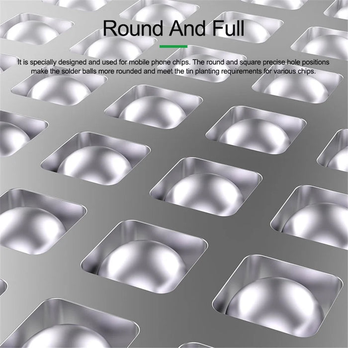 RELIFE RL-044 12Pcs IP Series CPU Integrated Steel Mesh Set iPhone 6-17 Series CPU Tin Planting Kit - 4