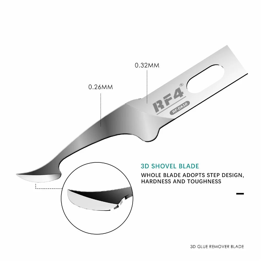 RF4 RF-KB11 Multifunctional Tin, Glue Handheld Remover Mobile Phone Repair Blade Cutter Set with Blades - 3