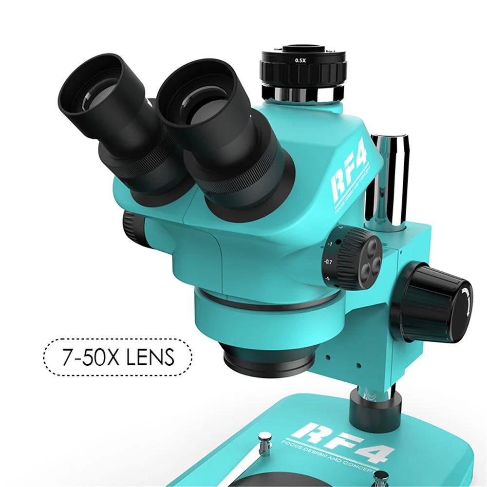 RF4 RF7050TV Trinocular Microscope 7X-50X Continuous Zoom Synchronous Focusing Phone Repair Microscope - 6