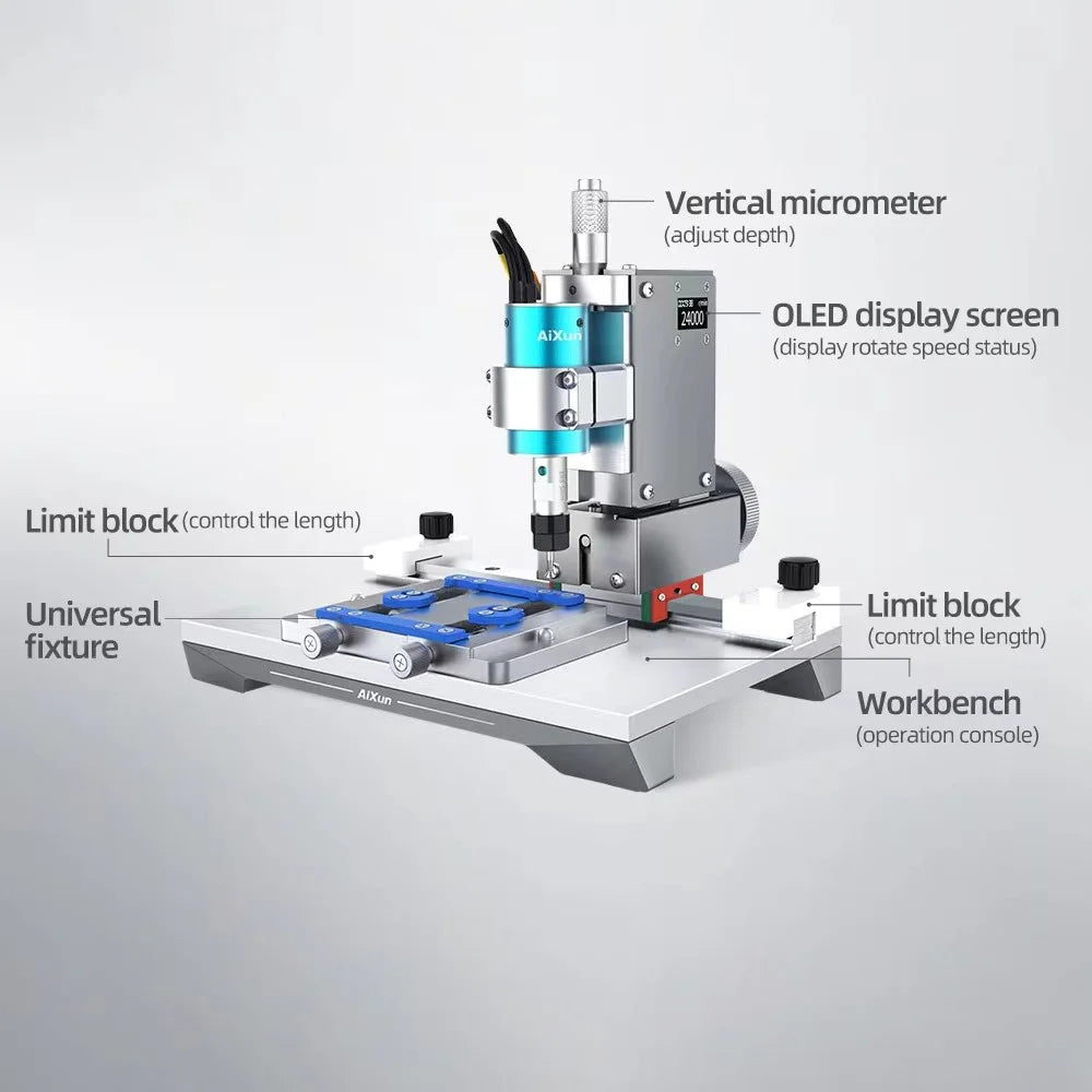 AIXUN 2nd Gen Intelligent Chip Grinding Machine Motherboard CNC Polishing Maintenance Tools for Phone CPU Chips - EU Plug - 5