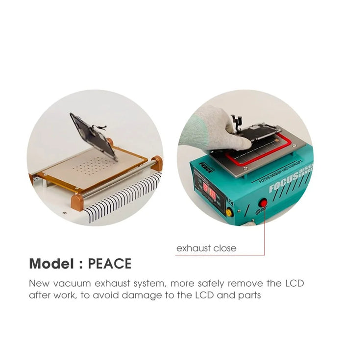 RF4 PEACE Vacuum Separator Machine 7-inch Mobile Phone Screen Mid Frame Removal LCD Separator Kit - US Plug - 3