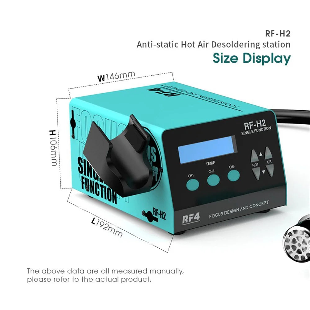 RF4 RF-H2 1000W SMD BGA Hot Air Gun Soldering Station Digital Display Intelligent BGA Rework Station - US Plug - 7