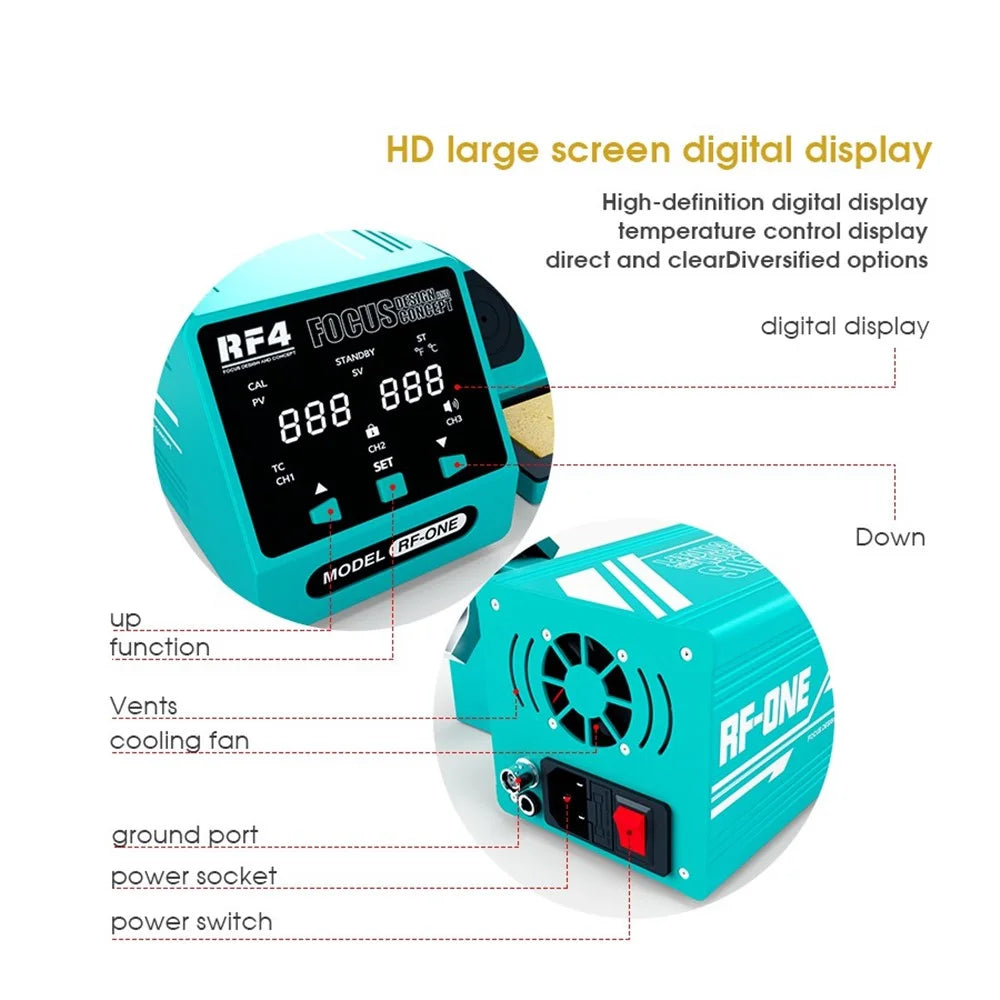 RF4 RF-ONE Smart Soldering Iron Anti Static Welding Station Phone Motherboard Repair Tool - US Plug - 6