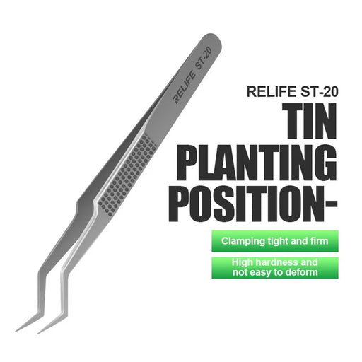 RELIFE ST-20 Chip Placement Tin Positioning Tweezers Anti-magnetic Adsorption Tweezers - 2