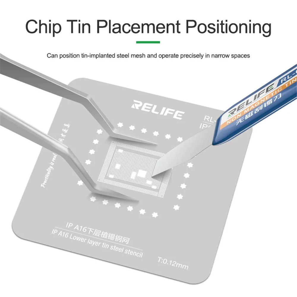 RELIFE ST-20 Chip Placement Tin Positioning Tweezers Anti-magnetic Adsorption Tweezers - 3