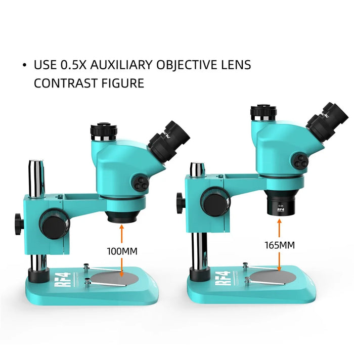 RF4 0.5X Auxiliary Objects Lens High Transmittance Stereo Zoom Microscope Barlow Lens - 3