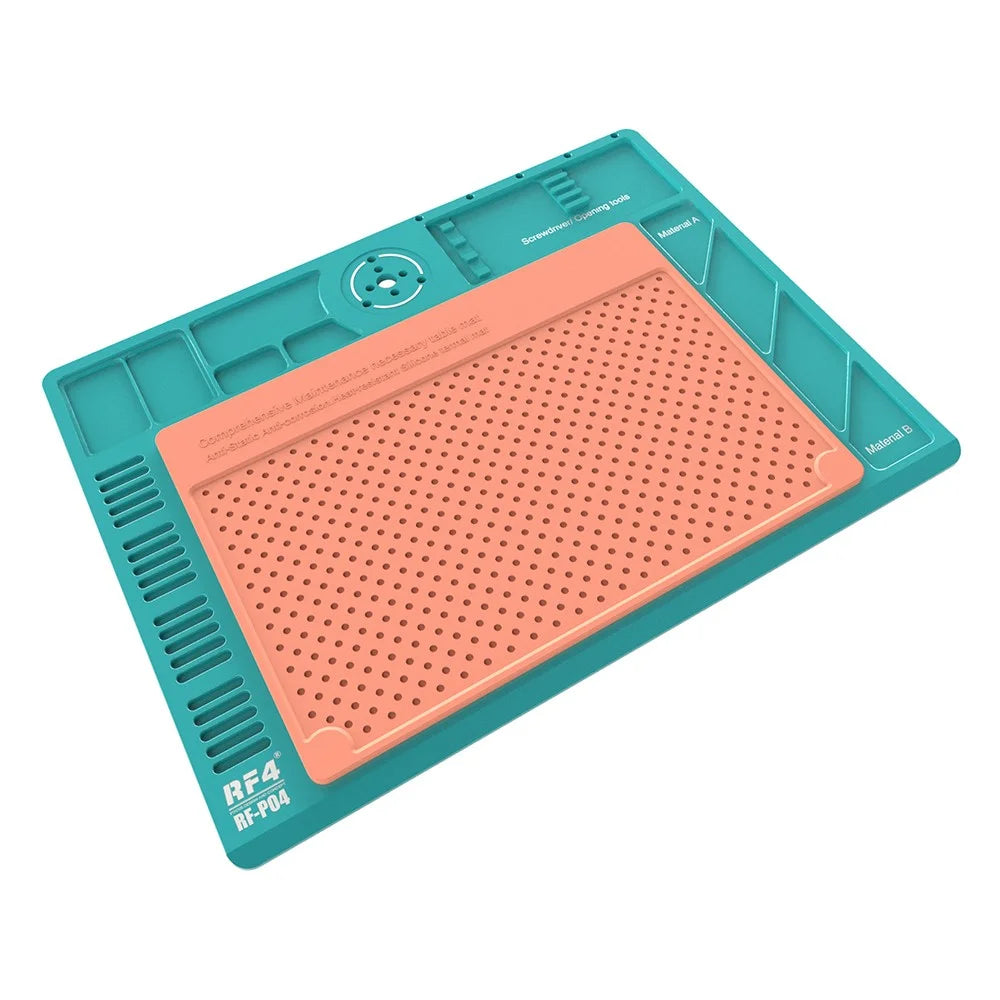 RF4 RF-PO4 Microscope Stand Aluminum Alloy Base Heat Insulation Silicone Pad for Phone Repairing - 1